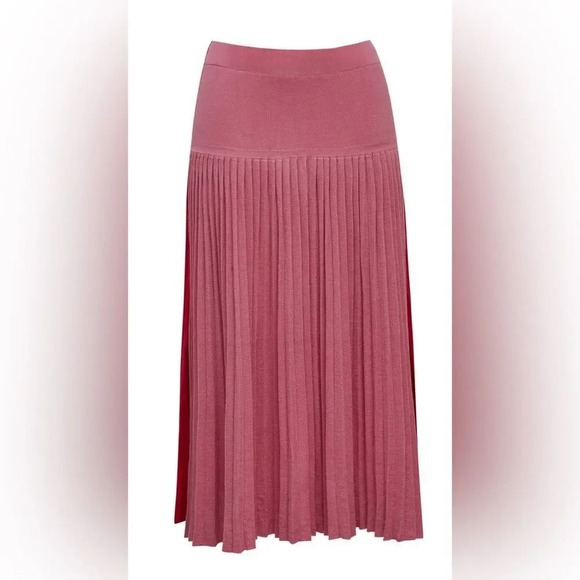 ELEVEN SIX Sian Colorblock Skirt in Sugar Pink and Geranium - Picture 4 of 12